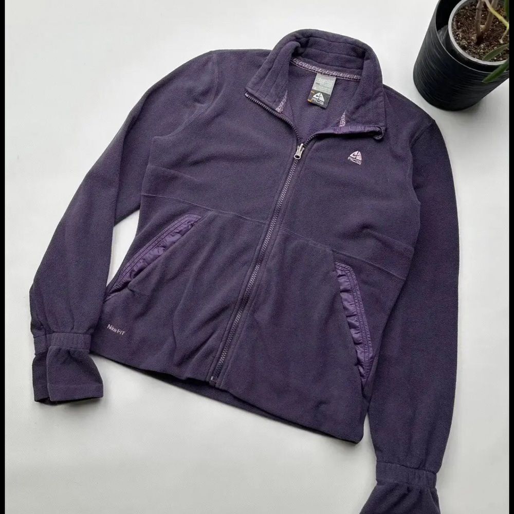 Nike ACG Vintage 90's Logo Olympic Zip Up Swoosh Size XL Purple Flared Arms